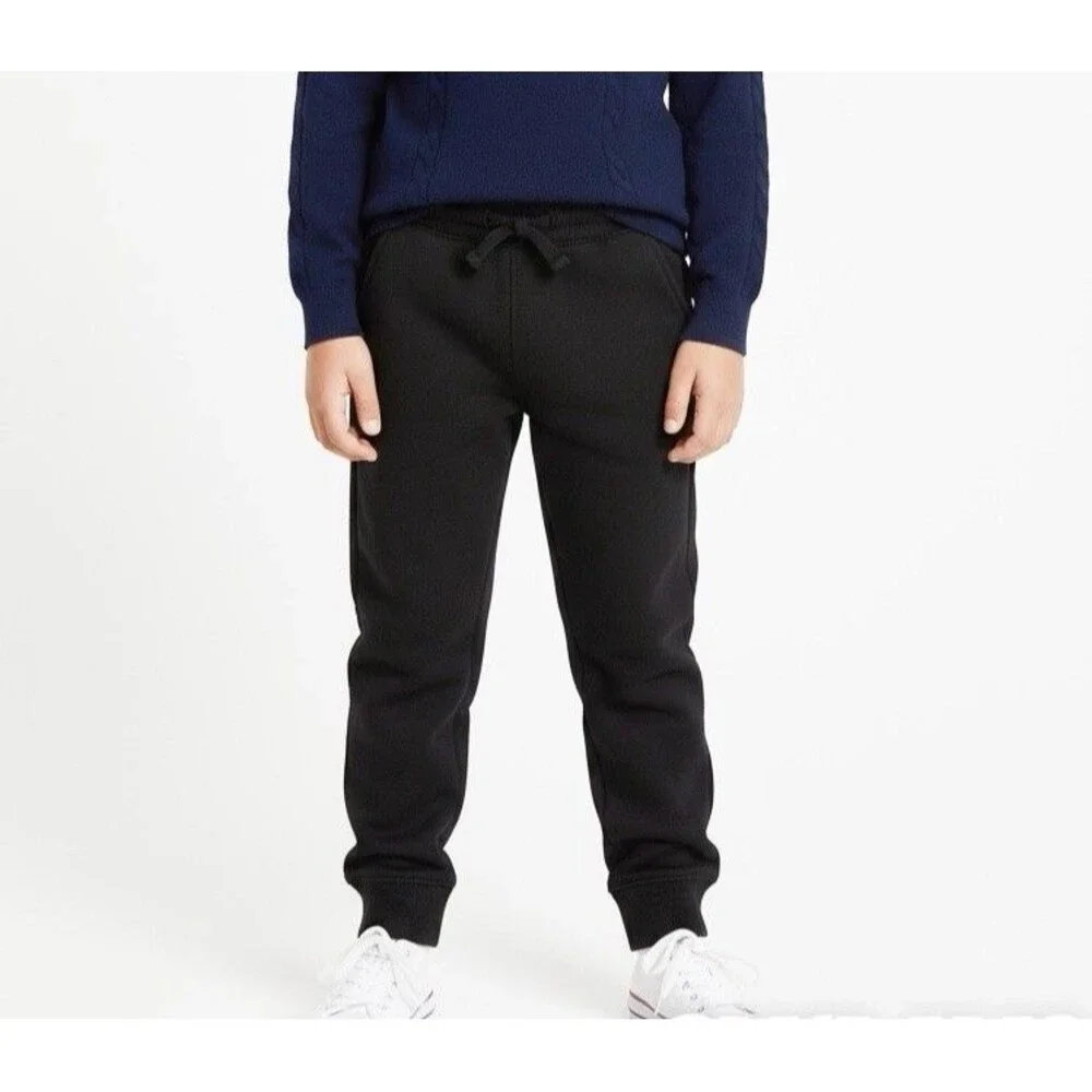 Boys Fleece Jogger Pants Size XS 4-5 Years Sweatpants Black NWT